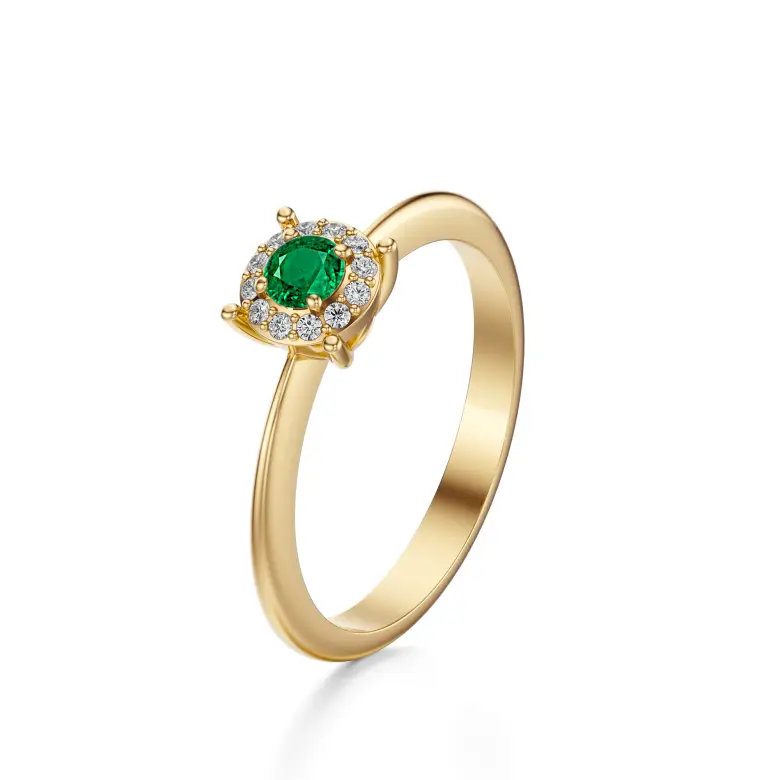 Pierścionek ze szmaragdem i diamentami AJPZ_015